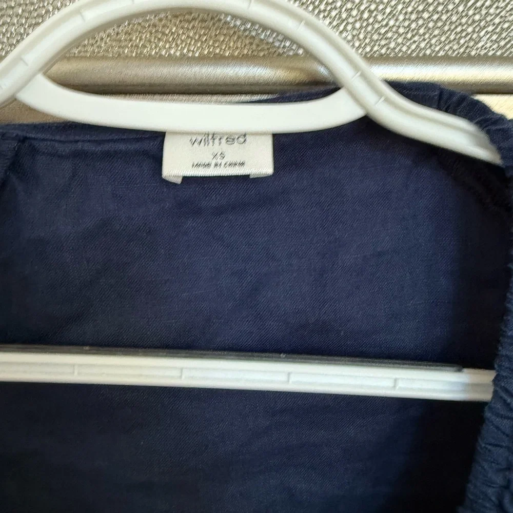 Wilfred Deep Blue Tie-Front Blouse - Picture 3 of 4